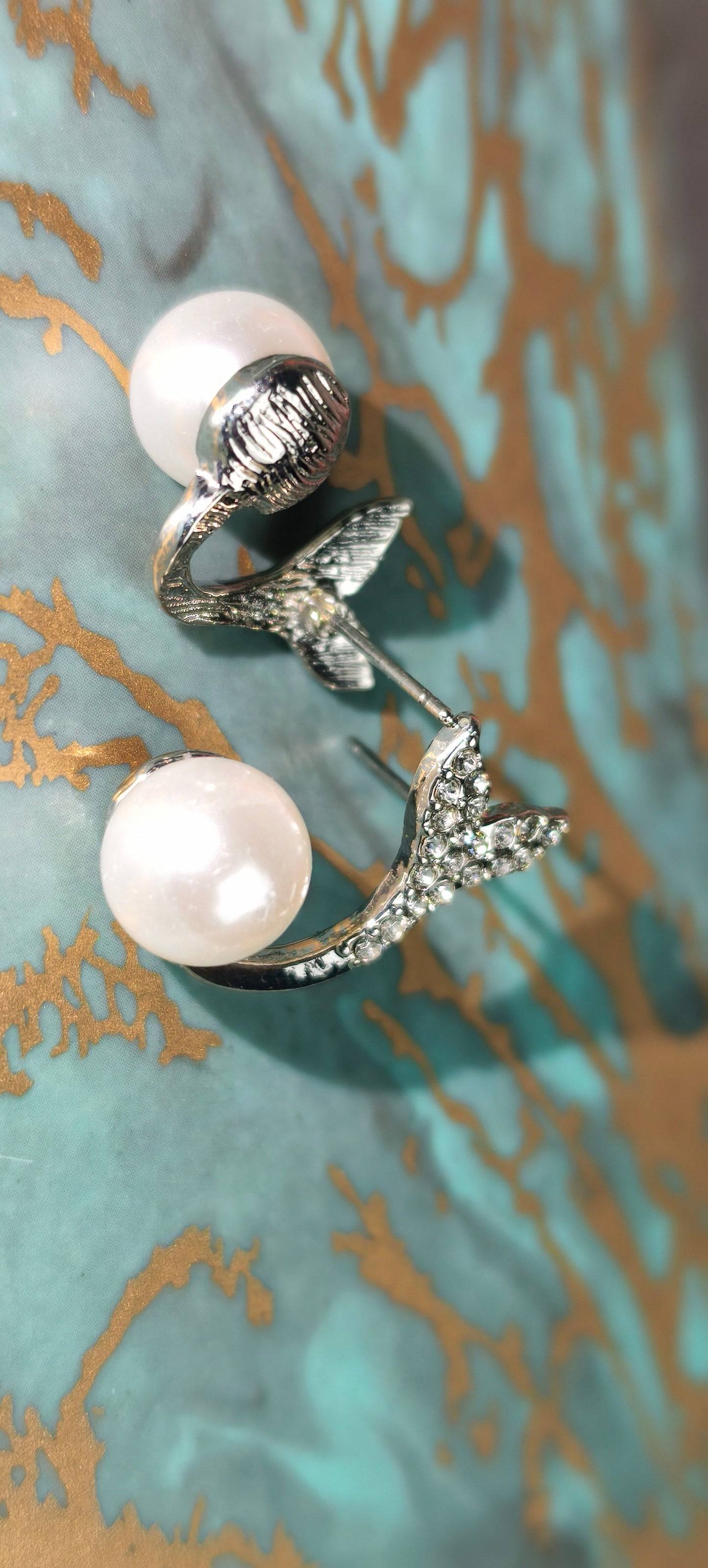 Pearl Mermaid Tail Earrings
