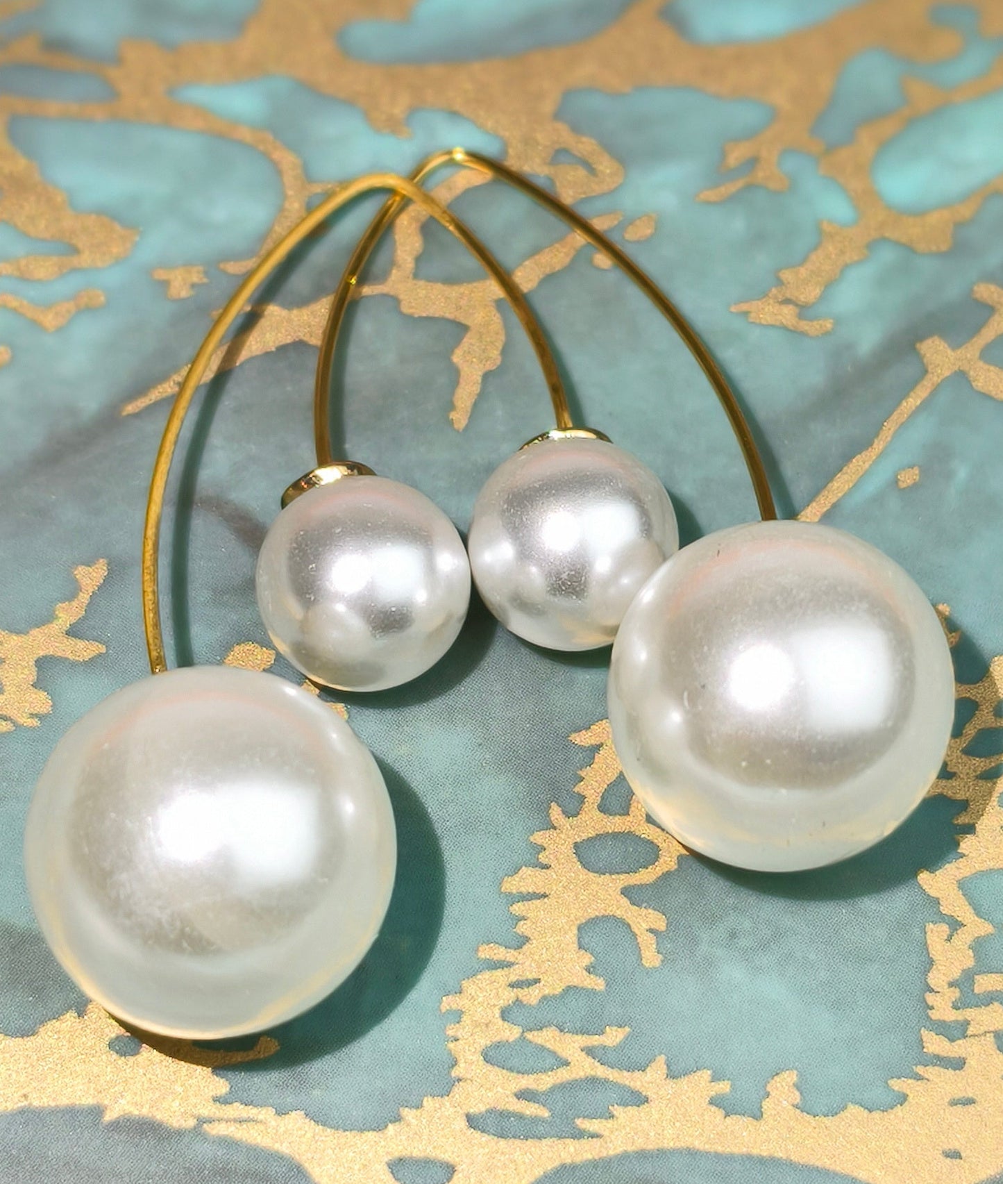 Duo Pearl Arc Earrings