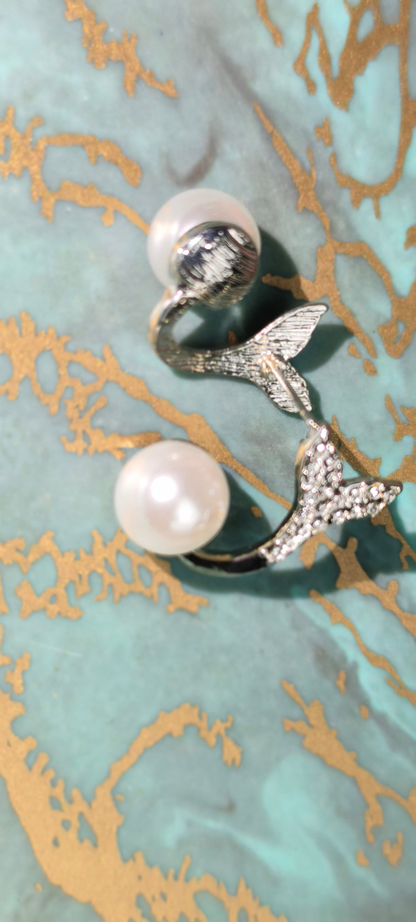 Pearl Mermaid Tail Earrings