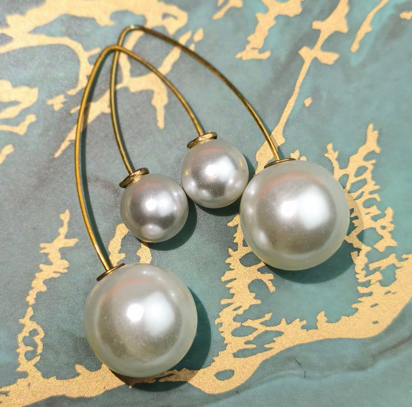 Duo Pearl Arc Earrings