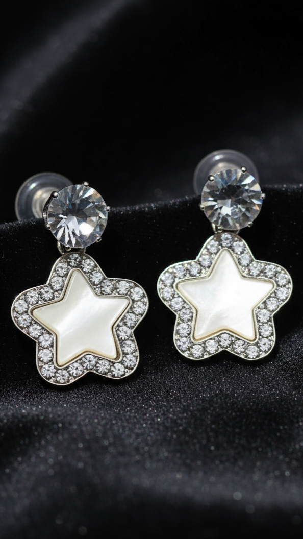 Celestial Pearl Star Earrings