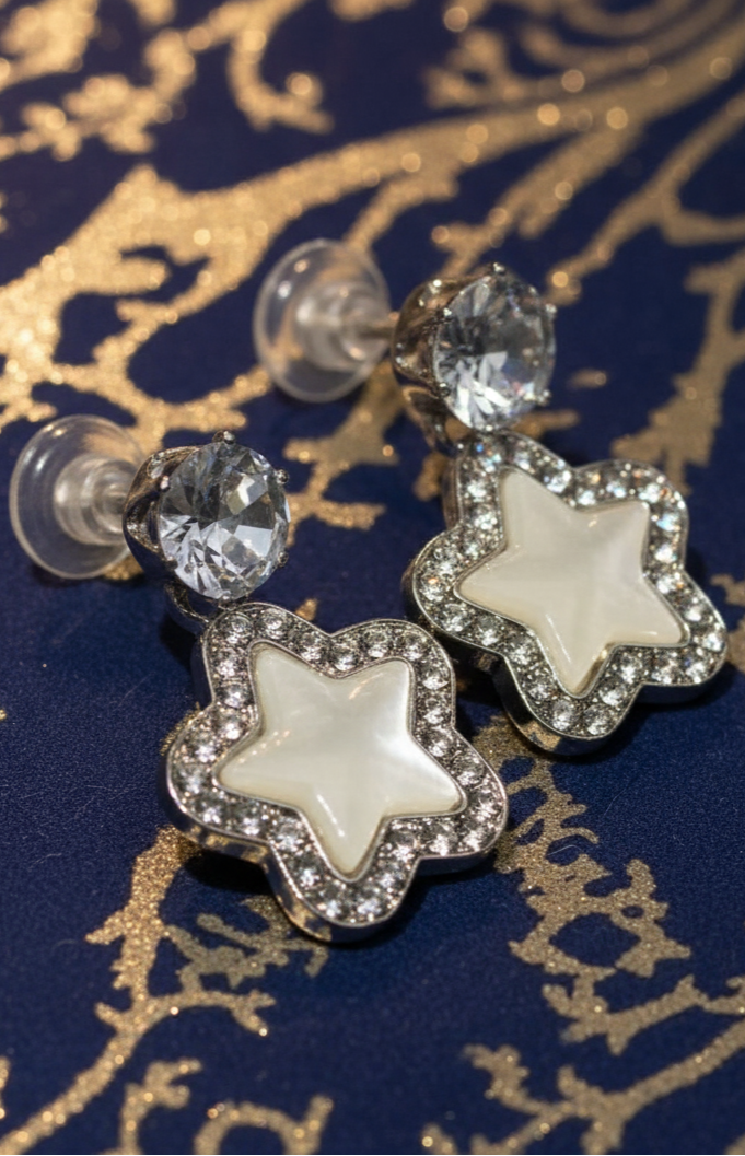 Celestial Pearl Star Earrings