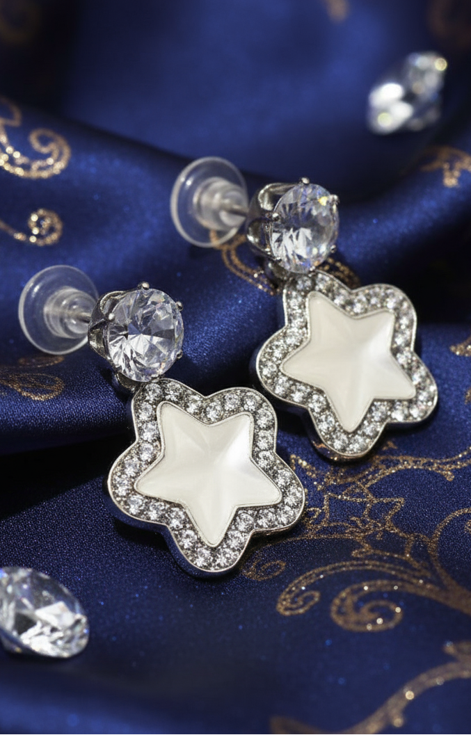 Celestial Pearl Star Earrings