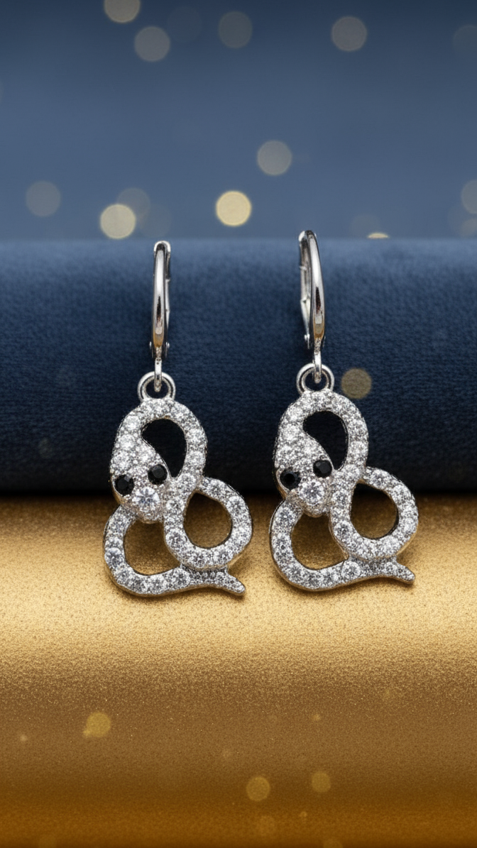 Infinity Snake Sparkle Earrings