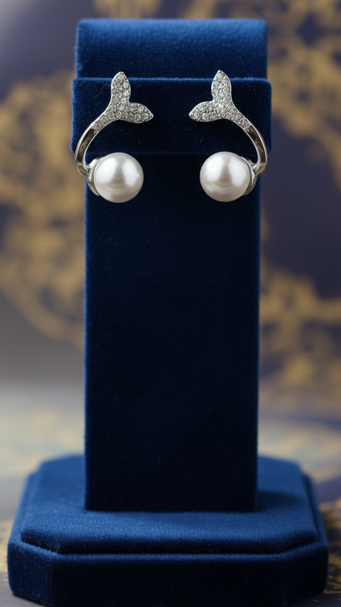 Pearl Mermaid Tail Earrings