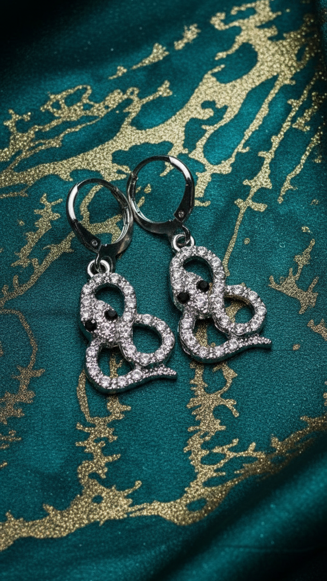 Infinity Snake Sparkle Earrings