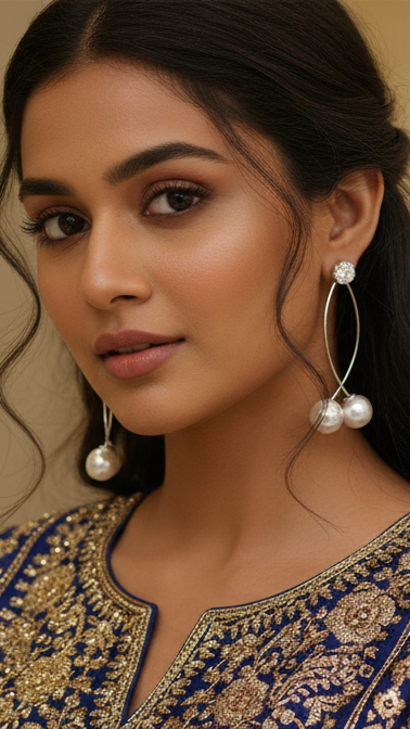 Elegant Pearl &amp; Crystal Drop Earrings